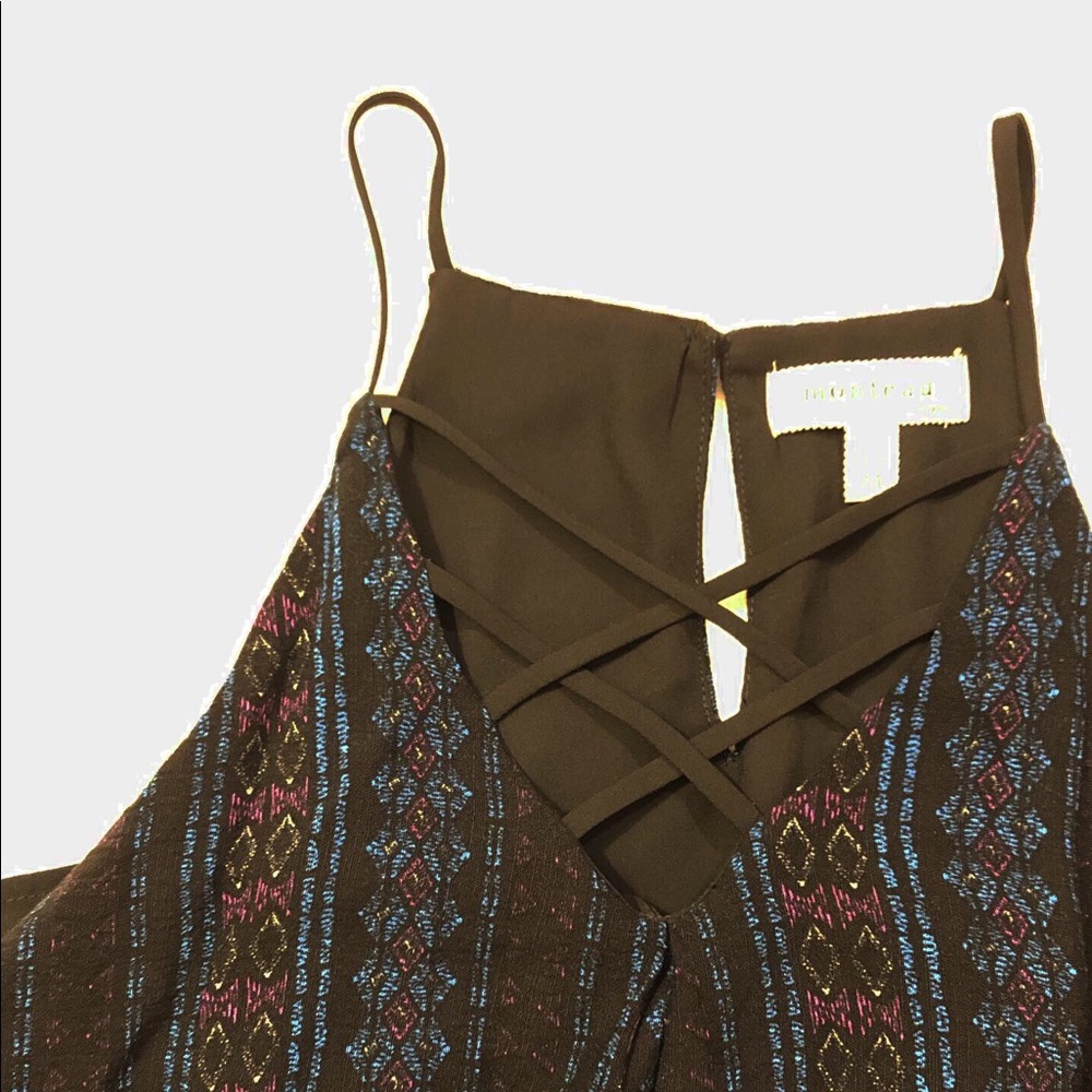 patterned flowy tank top